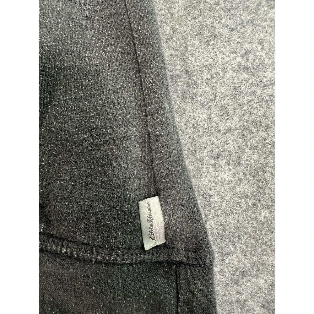 Eddie Bauer Open‎ Front Cardigan Small Gray Fleece Lined Thumbholes